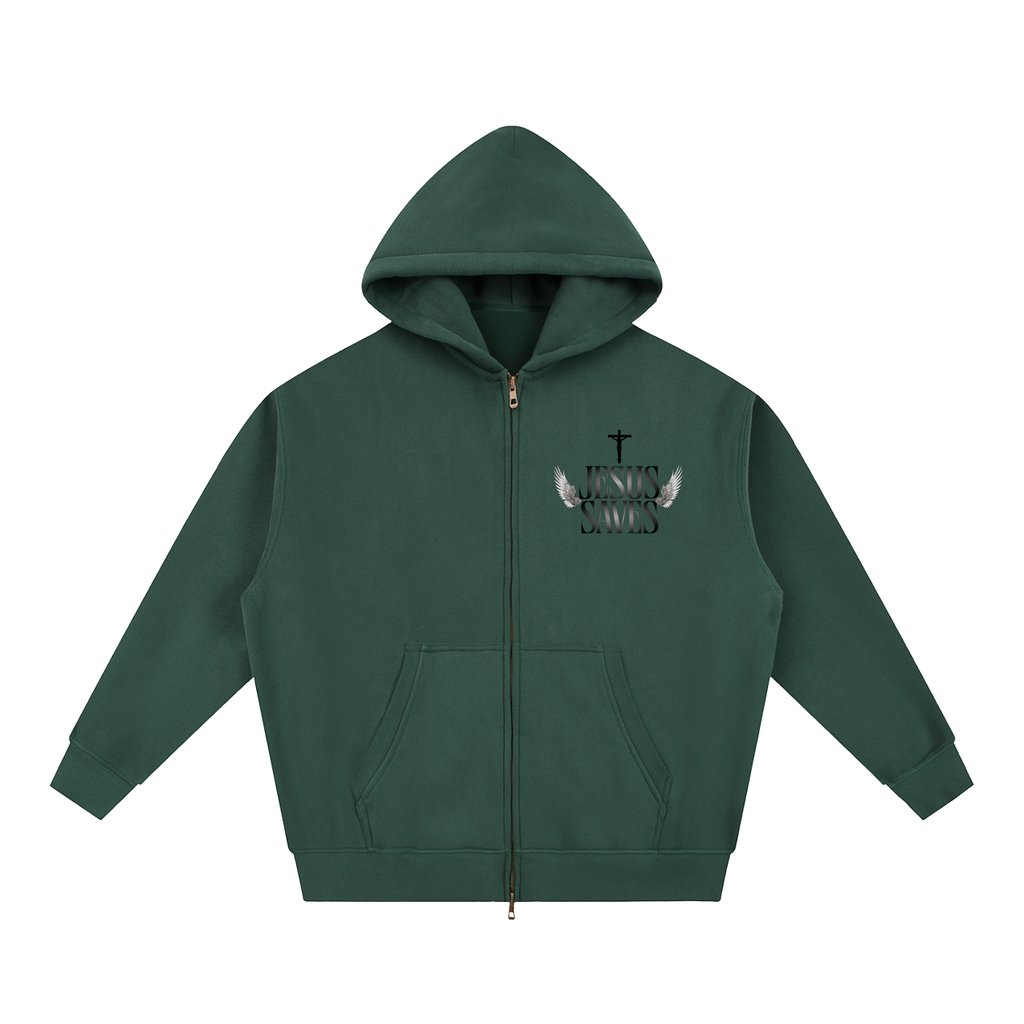 JESUS SAVES NEW ZIP HOODIE