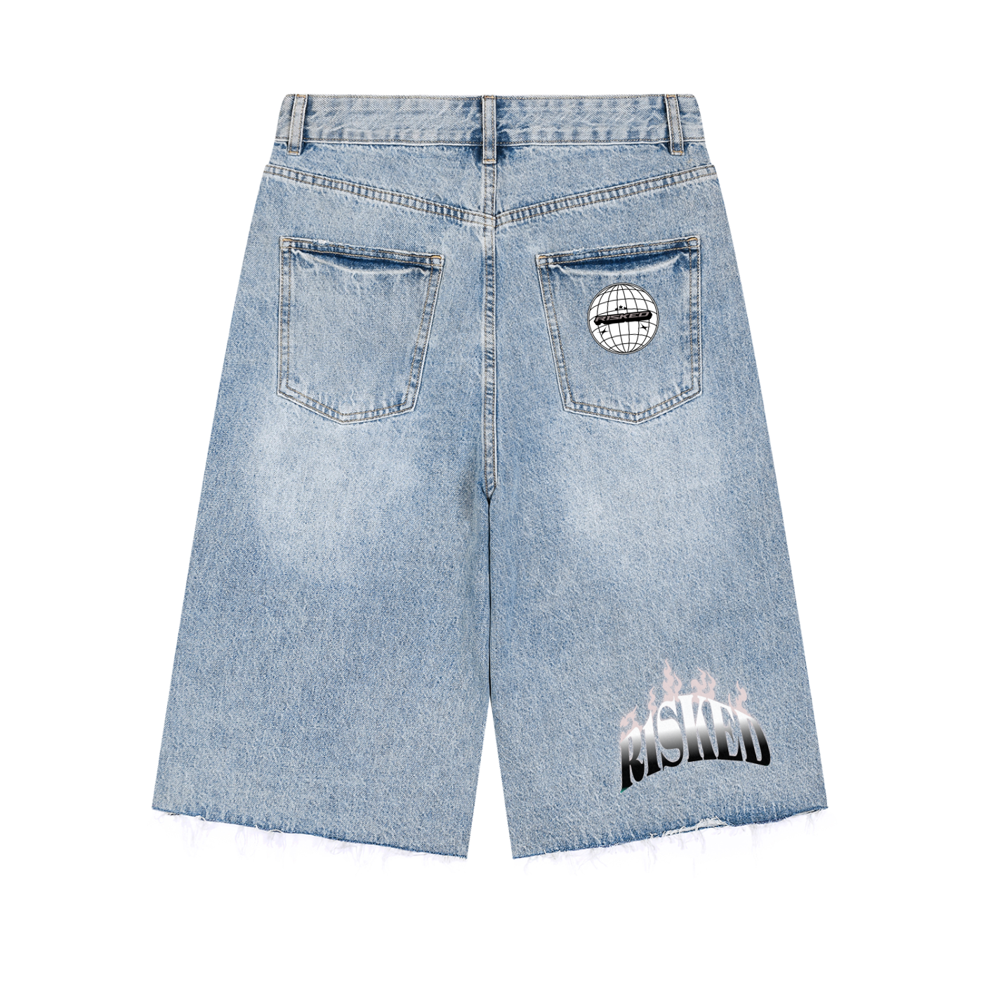 RISKED BLUE JEANS